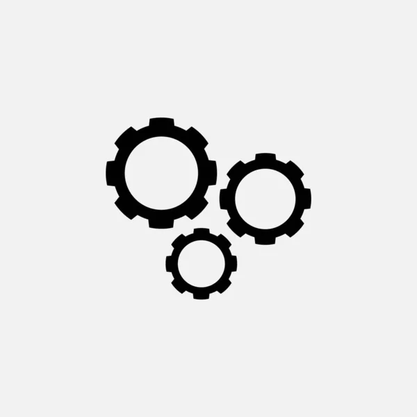Gears Icon Vector Illustration Flat Design Style — Stock Vector
