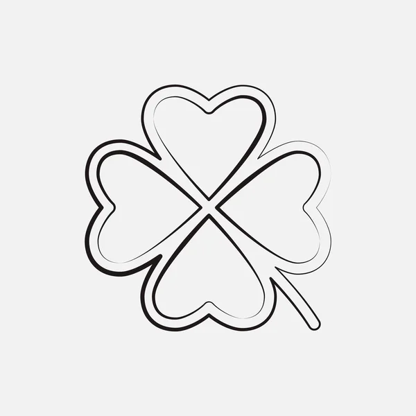 Icône Feuille Trèfle Saint Patrick Symbole Jour Style Design Plat — Image vectorielle