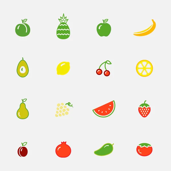 stock vector pattern with fruits and berries. vector illustration set