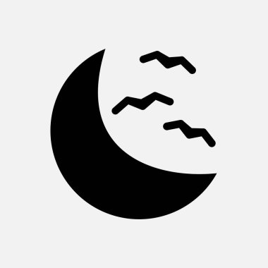 Ay vektör simgesi. düz biçim