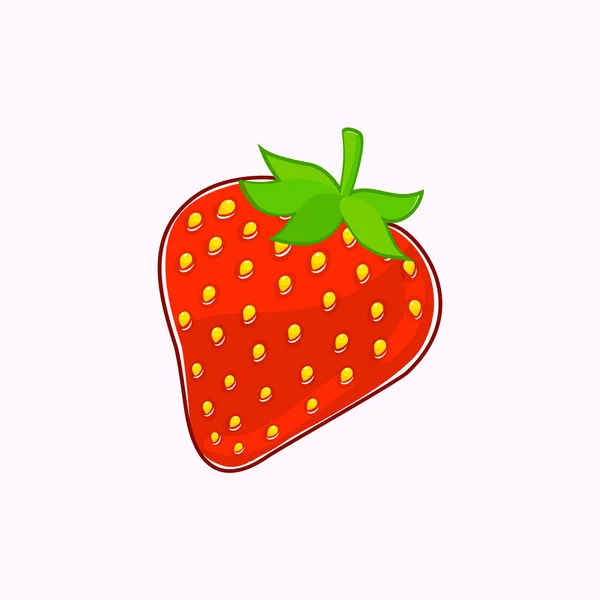 Ikon Strawberry Ilustrasi Vektor Pada Latar Belakang Putih - Stok Vektor