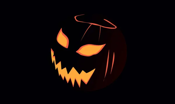 Halloween Kürbis Auf Schwarzem Hintergrund — Stockvektor