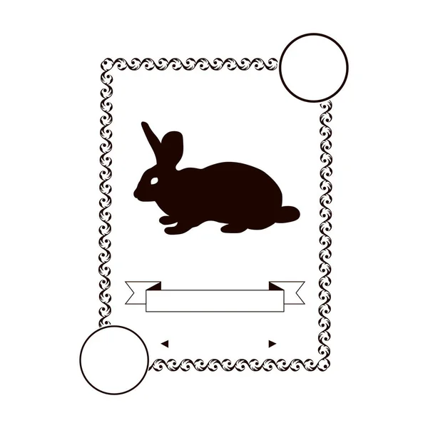 农场动物图标矢量图形设计兔子标签矢量图形 设计标签兔子 白色背景的概念 — 图库矢量图片