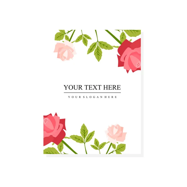 Beautiful Floral Pattern Roses Leaves Vector Illustration — Image vectorielle
