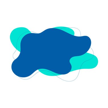 Memphis stilinde soyut grafik sıvı elementi. Bir dinamik dalga sıvının şeklini renklendirir. Logo tasarımı, el ilanı veya sunumu için akışkan sıvılar şablonu olan izole afiş