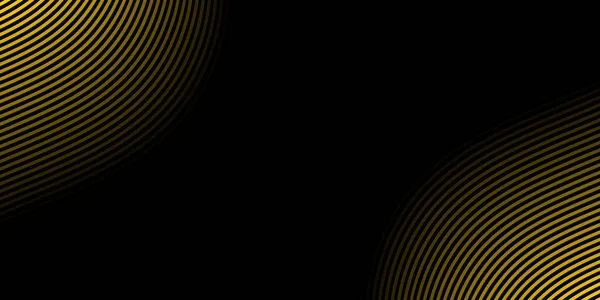 Fond Noir Abstrait Lignes Circulaires Dorées Illustration Vectorielle Pour Bannières — Image vectorielle