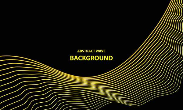 Abstract Wave Background Black Background Yellow Wave Effect Vector Eps — Stock Vector