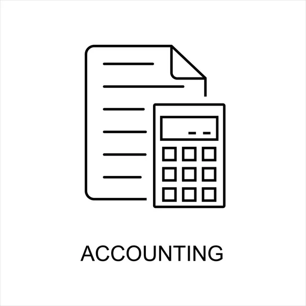 Accounting Linear Icon Document Calculator Line Icon Vector Isolated Element — Stock Vector