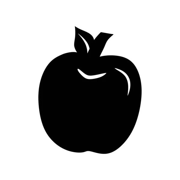 Векторная Иллюстрация Черного Яблока — стоковый вектор