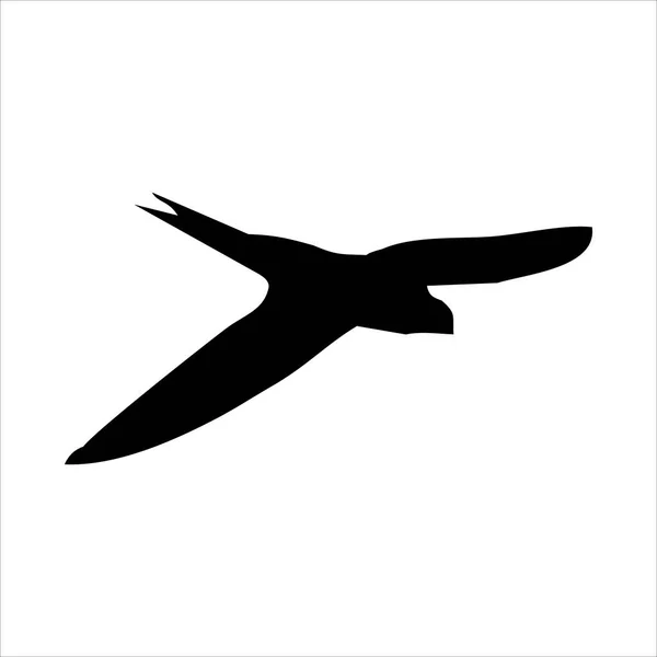 Mobilapus Fågel Siluett Svart Flygande Apus Fågel Siluett Isolerad Vit — Stock vektor