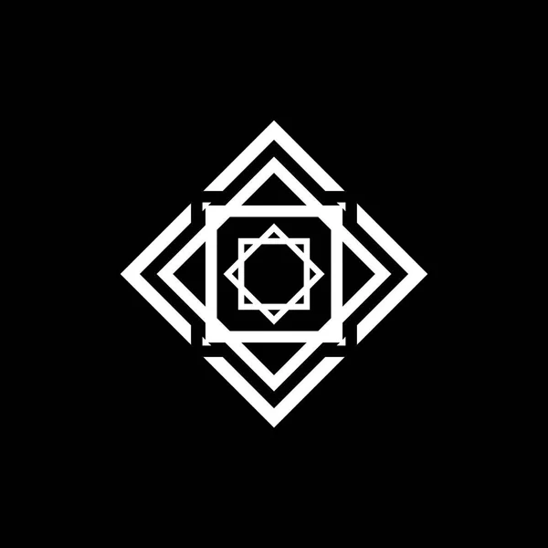 アラビア風の飾り 豪華なロゴやレトロな装飾デザインのためのベクトルRhombエンブレム — ストックベクタ