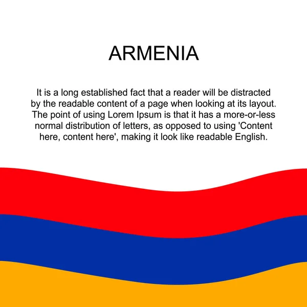 Armeniens Flagga Vektorillustration Bakgrund För Banner — Stock vektor