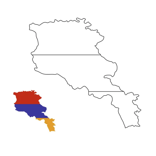 Armenia Map National Flag Icon Coloring Book Children — Stock Vector