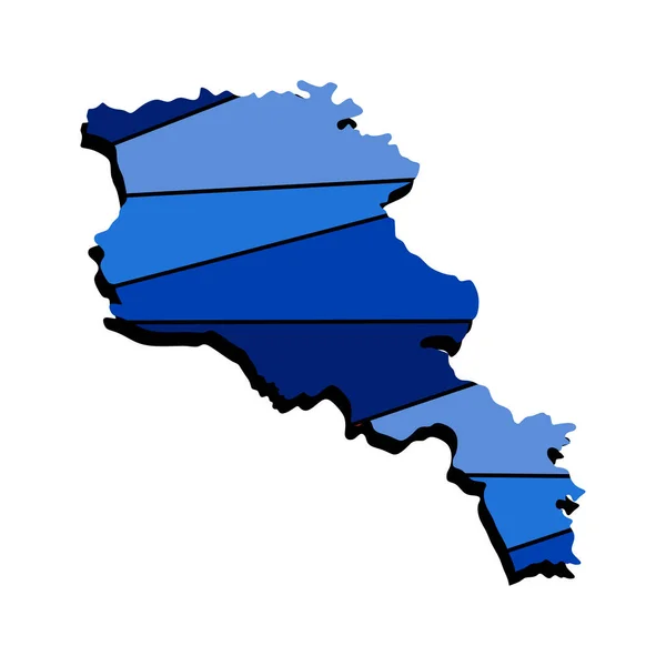Armenia Mappa Disegno Realistico Blu Concetto Simbolo Usare Sui Banner — Vettoriale Stock
