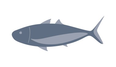 Balık ikonu. Web için köpek balığı vektör simgesinin düz çizimi