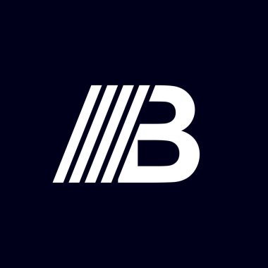 B harfi logo tasarım şablonu, modern ve zarif tasarım, vektör illüstrasyonu