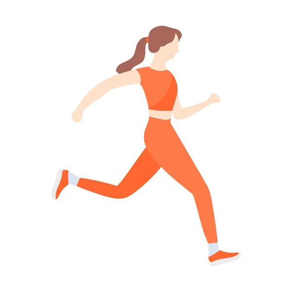 女が走ってる 健康的なライフスタイルのコンセプト — ストックベクタ