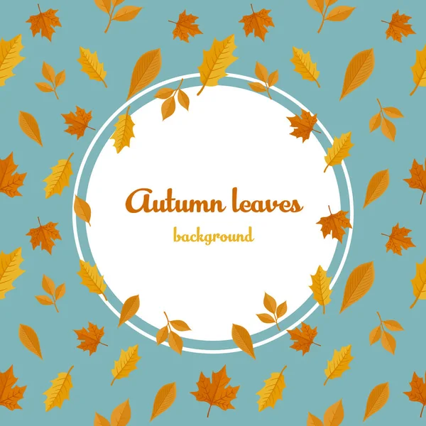 Autumn Leaves Seamless Pattern Linear Autumn Leaves Seamless Pattern Green — Stock Vector