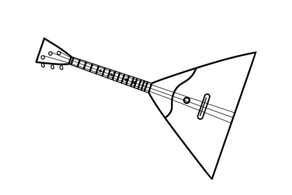 Lineární Vektorová Ilustrace Balalaika — Stockový vektor