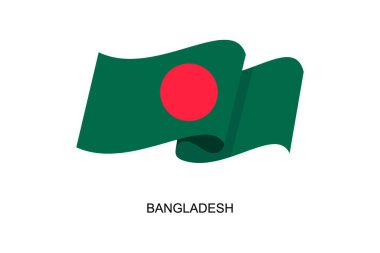 Bangladeş bayrak vektörü. Beyaz arka planda Bangladeş bayrağı. Vektör illüstrasyonu E10