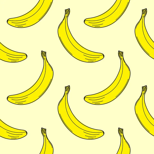 Nahtloses Muster Aus Bananenfrüchten Nahtloses Muster Für Den Druck Von — Stockvektor