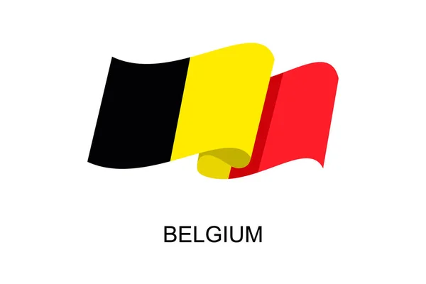 Belçika Bayrağı Vektörü Beyaz Arka Planda Belçika Bayrağı Vektör Illüstrasyon — Stok Vektör