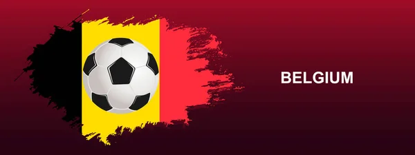 Belgium Flag Ball Soccer Ball Red Background Flag Belgium Vector — Stock Vector