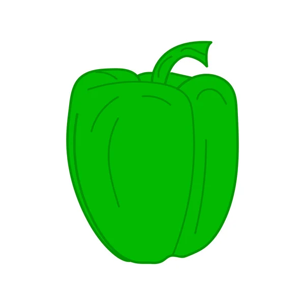 Значок Овощного Перца Свежий Красный Перец Овощной Изолированный Значок Перец — стоковый вектор
