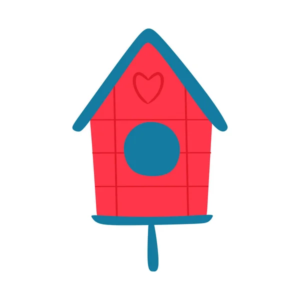 Birdhouse Doodle Style Hand Drawing Birdhouse Flat Vector Illustration — Stock Vector
