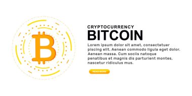 Bitcoin bayrağı. Kripto para birimi ve engelleme zinciri kavramı. Şifreli para birimi. iş, teknoloji ve internet. 
