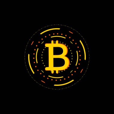Bitcoin bayrağı. Kripto para birimi ve engelleme zinciri kavramı. Şifreli para birimi. iş, teknoloji ve internet. 