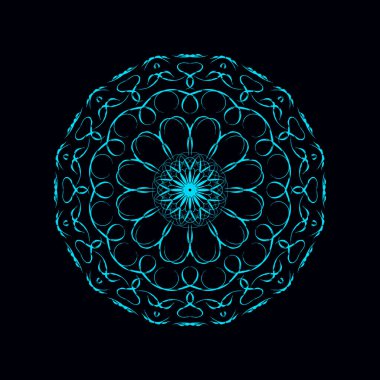 Mavi süslemeli daire. Mavili klasik daire. vektör eps10