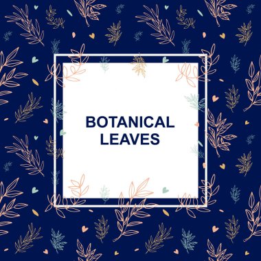 Tebrik kartı, broşür, poster ve davetiye şablonu için botanik çerçeve tasarımı. vektör
