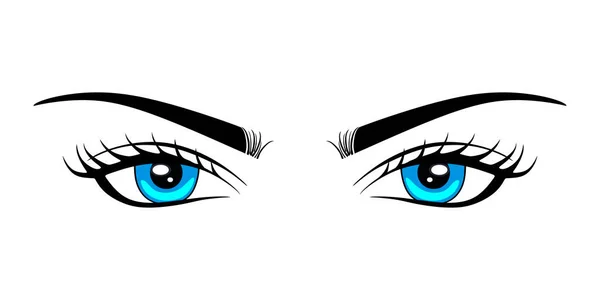 Mavi Lüks Bir Kadın Gözü Gür Kirpikleri Var Kartvizit Fikri — Stok Vektör