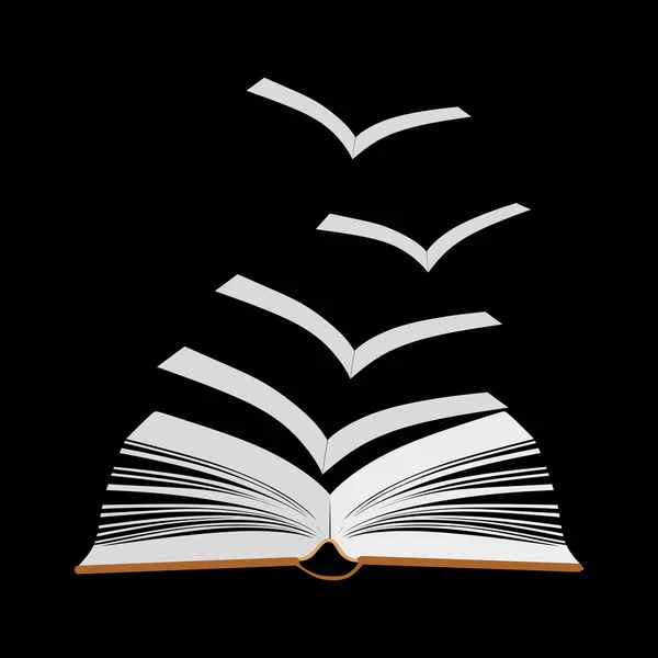 Книжкова Векторна Ілюстрація Читання Навчання Отримання Освіти Через Книги Логотип — стоковий вектор