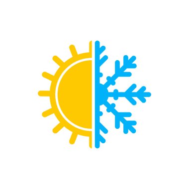  Logo için iş ortamı skeci. Beyaz arkaplanda düzenlenebilir logo tasarımları için hava değişimi sıcak ve soğuk.
