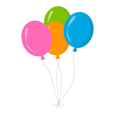 Doğum günü ve parti için birkaç balon.