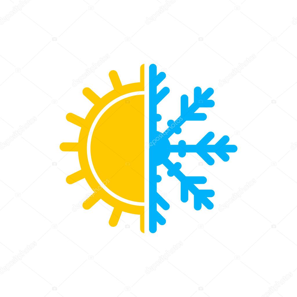 Business climate sketch for logo. Weather change hot and cold for logo designs vector editable on white background.