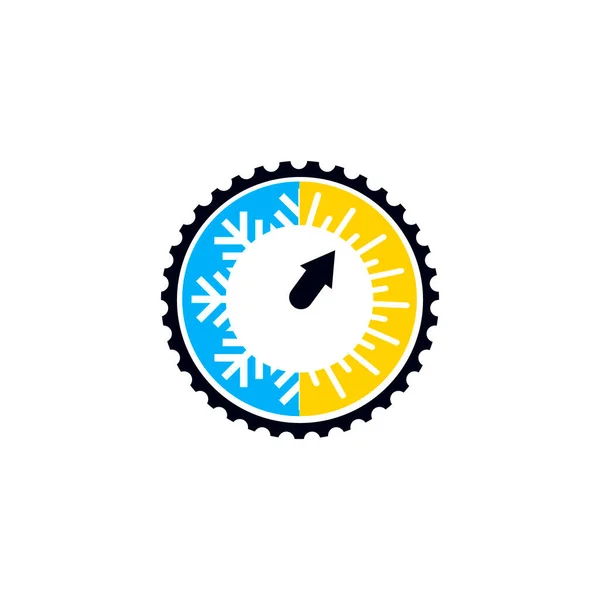Эскиз Бизнес Климата Логотипа Изменение Погоды Горячий Холодный Дизайна Логотипа — стоковый вектор