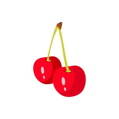 Beyaz arka planda izole edilmiş kırmızı kirazlar