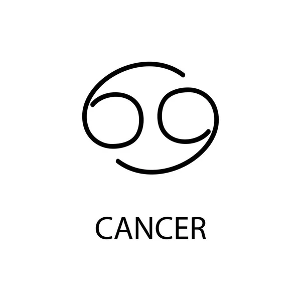 Cancro Allo Zodiaco Segno Stile Lineare Isolato Cancro Simbolo Zodiacale — Vettoriale Stock