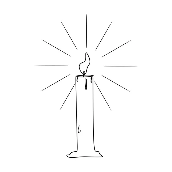 Κερί Φωτιά Λευκό Φόντο Εικονογράφηση Κεριά Γραμμικό Διάνυσμα Κεριών Eps10 — Διανυσματικό Αρχείο