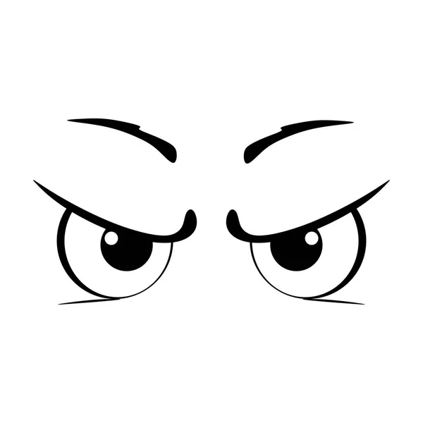 漫画悪の目は白い背景に隔離された 悪の目のイラストデザイン ベクトルEps10 — ストックベクタ