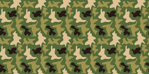 カモフラージュシームレスパターン 軍隊や狩猟のテキスタイルプリントのための軍事迷彩の背景 ベクターイラスト — ストックベクタ