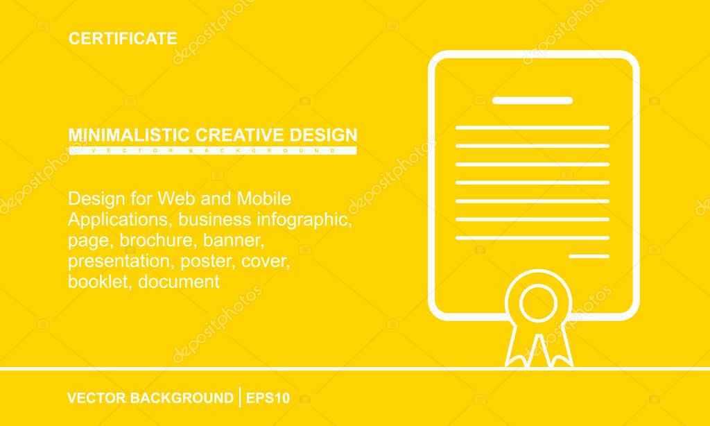 Minimal Certificate in linear style. Certificate Design in linear style for Web and Mobile Applications, business infographic, page, brochure, banner, presentation, poster, cover, booklet, document