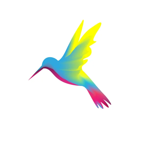 Silhouette Colorée Colibri Colibri Oiseau Design Pour Société Logo Signe — Image vectorielle