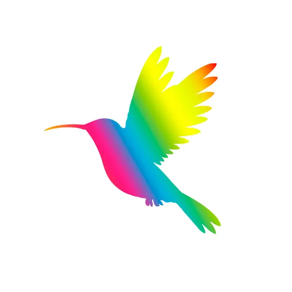 カラフルなコリブリのシルエット ロゴ会社のためのデザイン鳥Colibri 鳥のデザイン ベクターイラスト — ストックベクタ