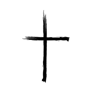  Haç işareti Fırça. Beyaz arkaplanda izole edilmiş grunge tarzı çapraz. vektör eps10
