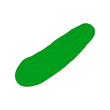 Beyaz arka planda yeşil salatalık ikonu. vektör illüstrasyonu