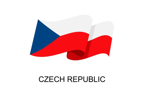 Τσεχική Δημοκρατία Διάνυσμα Σημαία Τσέχικη Σημαία Λευκό Φόντο Διανυσματική Απεικόνιση — Διανυσματικό Αρχείο